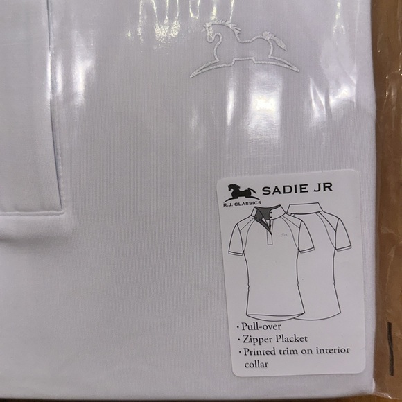 New Equestrian RJ Classics Maddie Jr Girls Show Shirt - size 8-10 - Picture 4 of 6